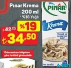 PINAR KREMA %18 YAĞLI 200 ML